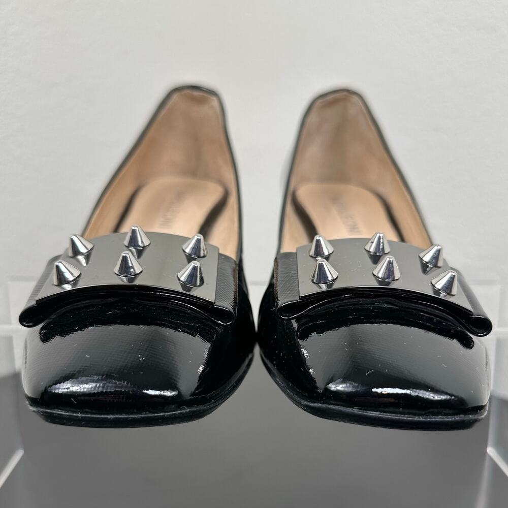 Napoleoni Women Black Patent Studded Block Heel Pumps Size 9 Preowned - Picture 6 of 11